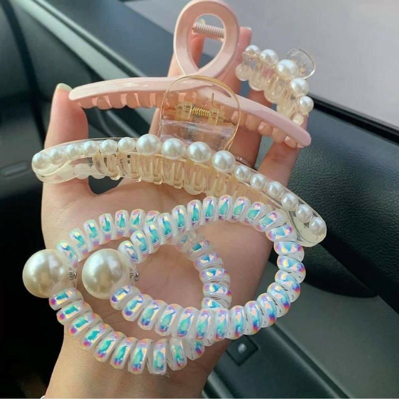 Set 5 món kẹp, buộc tóc