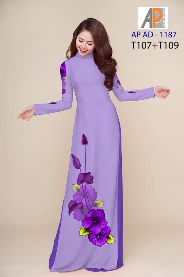 [HCM]Vải áo dài in họa lan hồ điệp