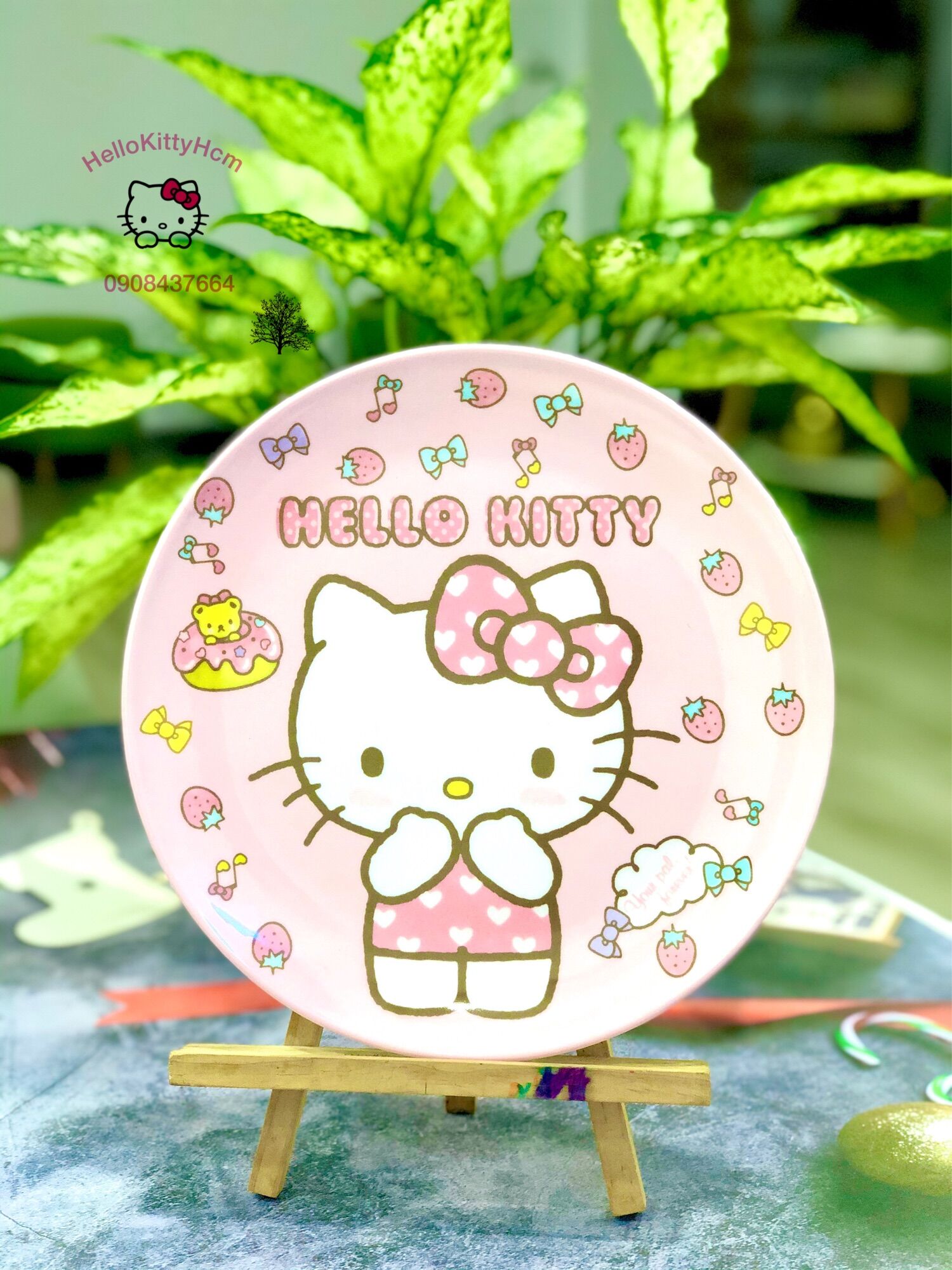 Dĩa tròn 20cm HelloKitty Doreamon