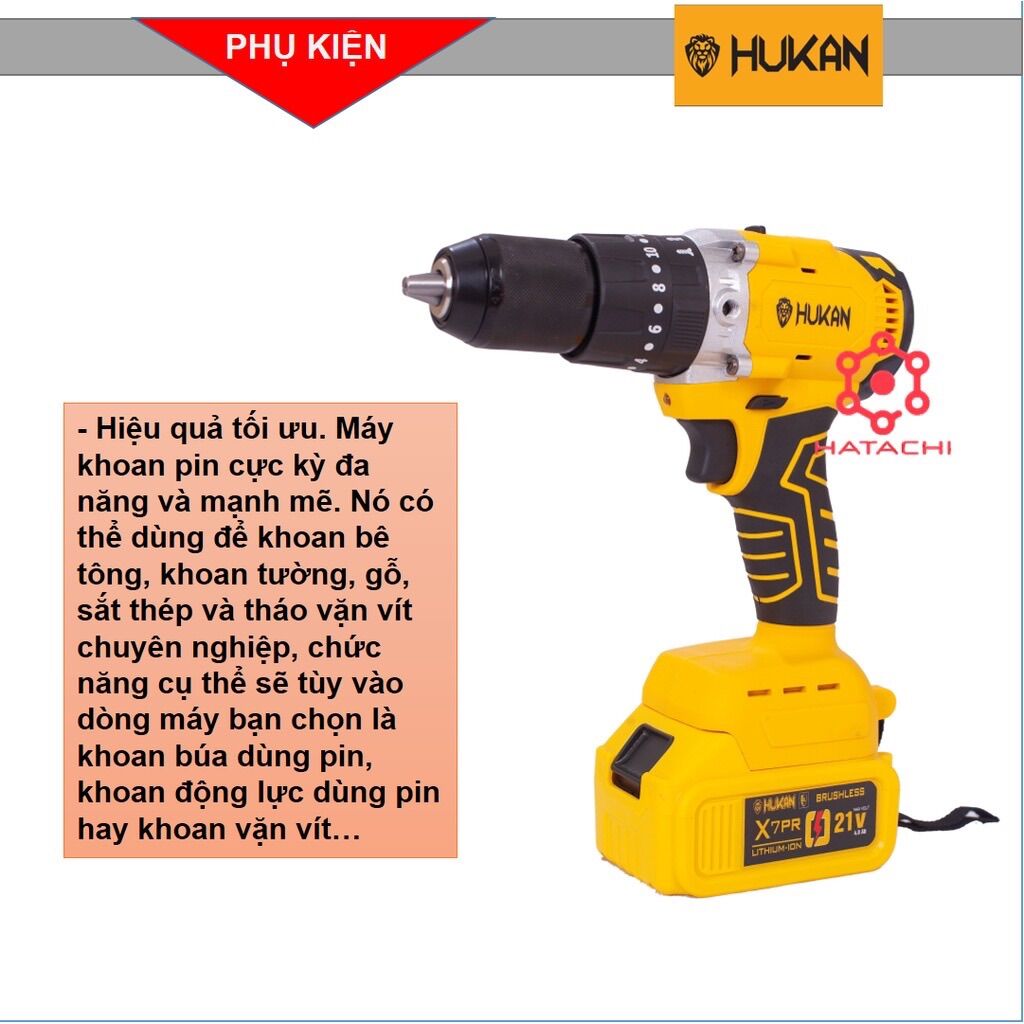 Máy khoan pin Hukan
