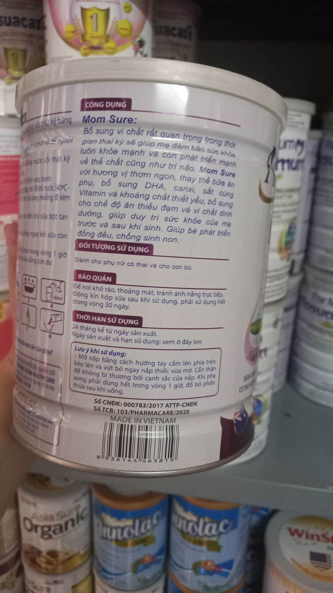 Thanh lý Sữa bầu AMANDA MOM SURE 900G, Hết date 2023