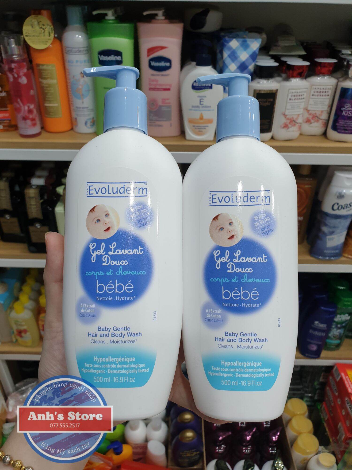Sữa tắm gội cho bé Evoluderm 500ml của Pháp