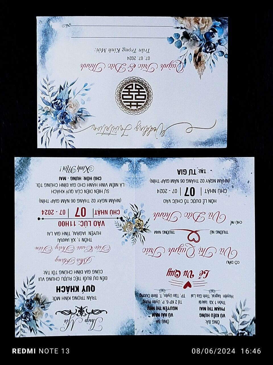 thiệp cưới in hoàn chỉnh nội dung combo 50 thiệp