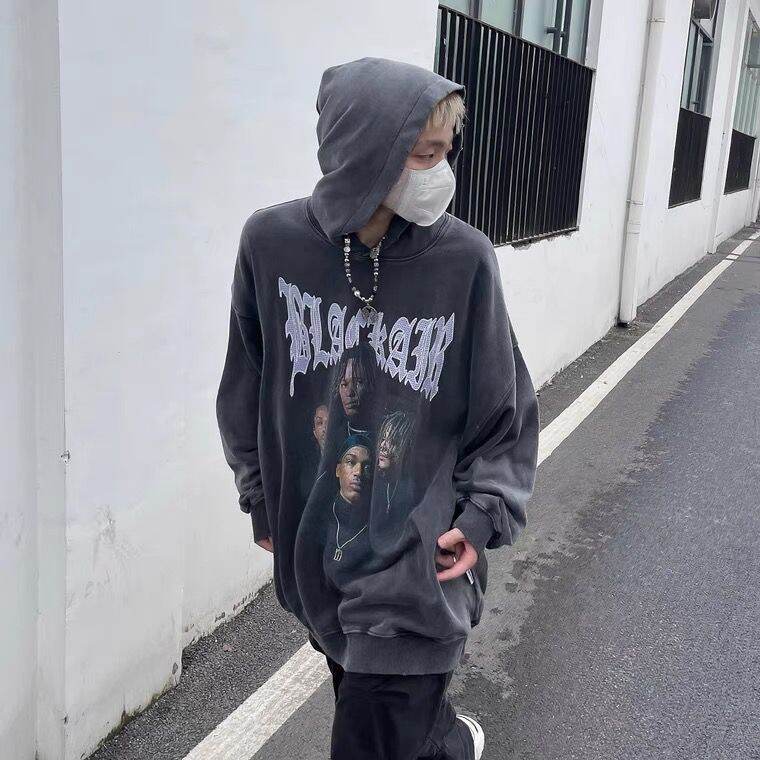 Áo Hoodie Liền Mũ Hiphop Cổ Điển Kiểu Mỹ Làm Cũ Giặt Nước Kiểu Mỹ Rộng Rãi Thương Hiệu Sành Điệu Mẫu Cặp Đôi Đường Phố Cao Cấp Lót Lông Dày Dặn