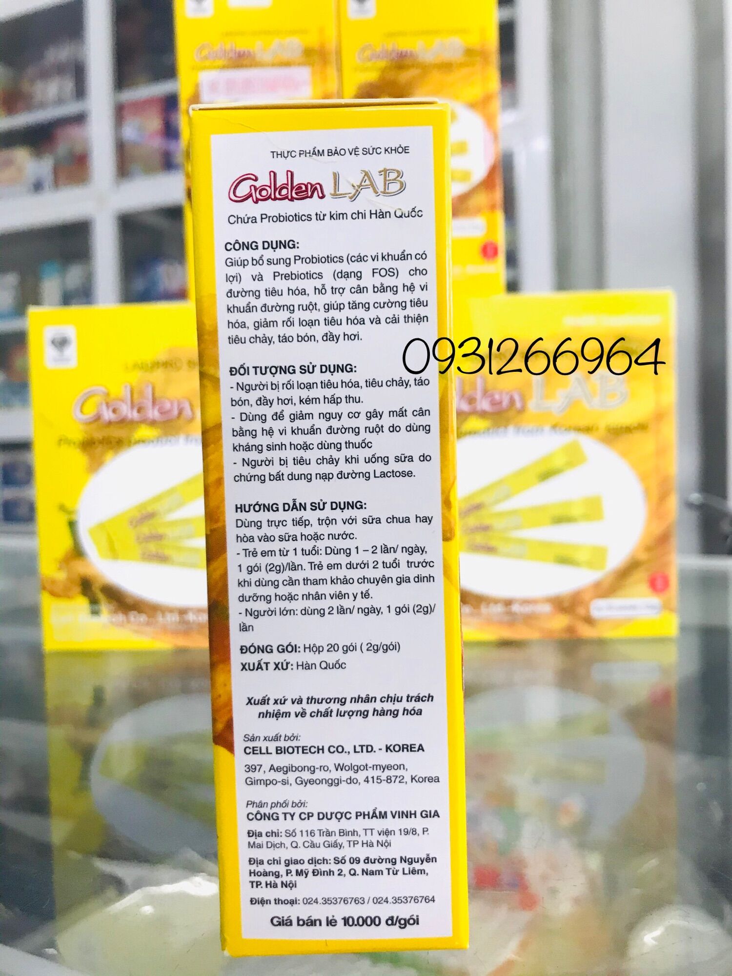 [HCM]Men vi sinh Golden lab hộp 20 gói