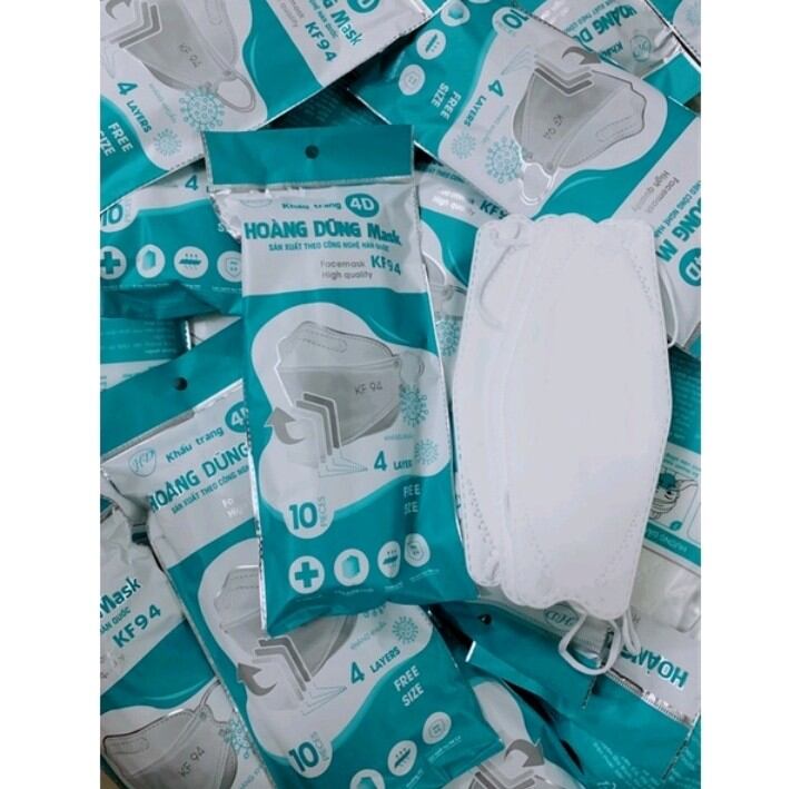 Set 50 cái khẩu trang KF94 Hoàng Dũng màu trắng