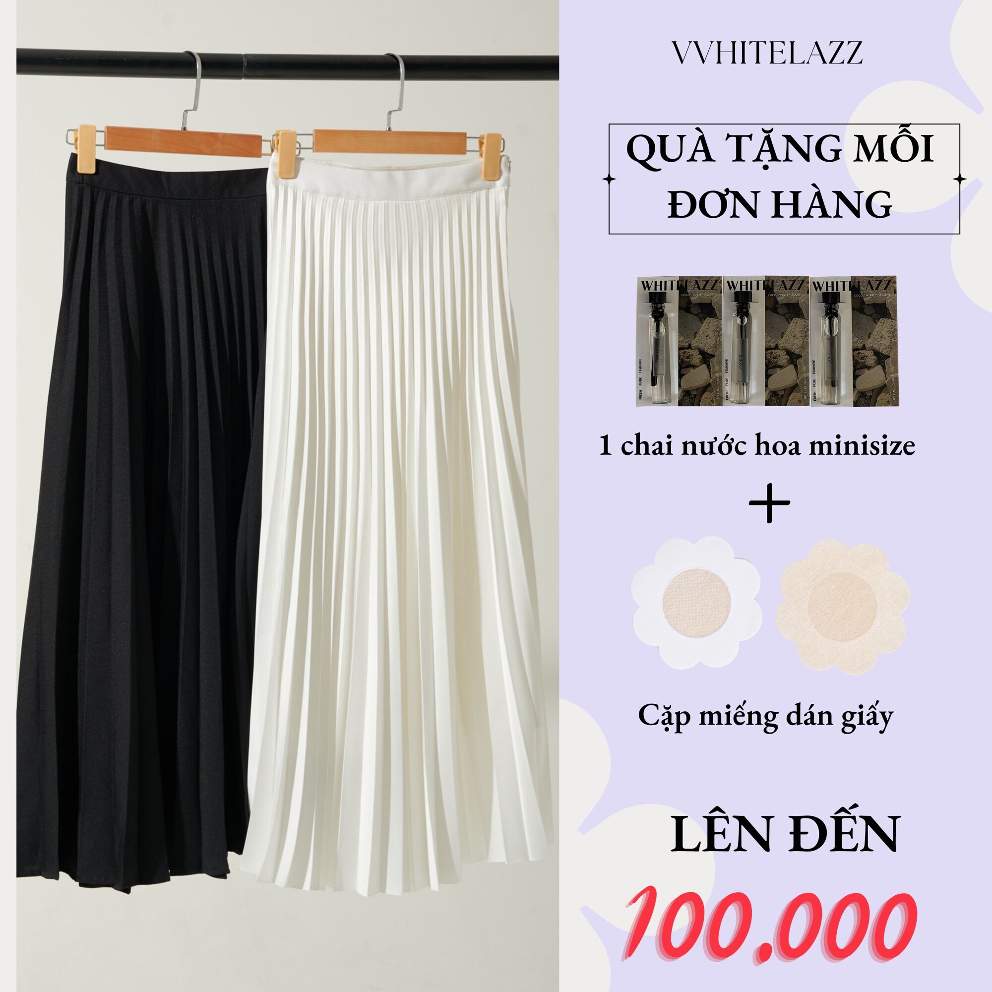 WHITELAZZ | Chân váy xếp li rẻ quạt - Athens Pleated Skirt | Lazada.vn