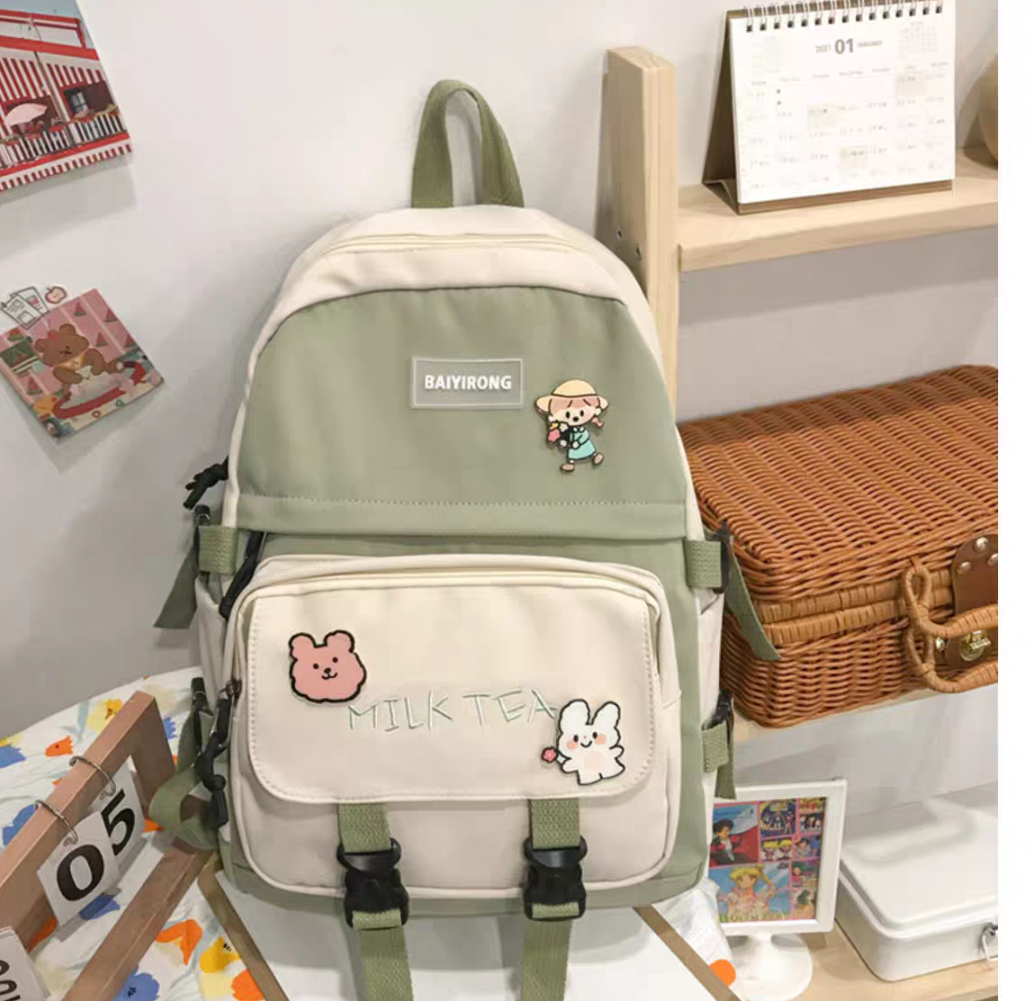 Balo Ulzzang Milk đi học Nam nữ Thời trang Cặp sách đến trường Cấp 1 2 3 giá rẻ