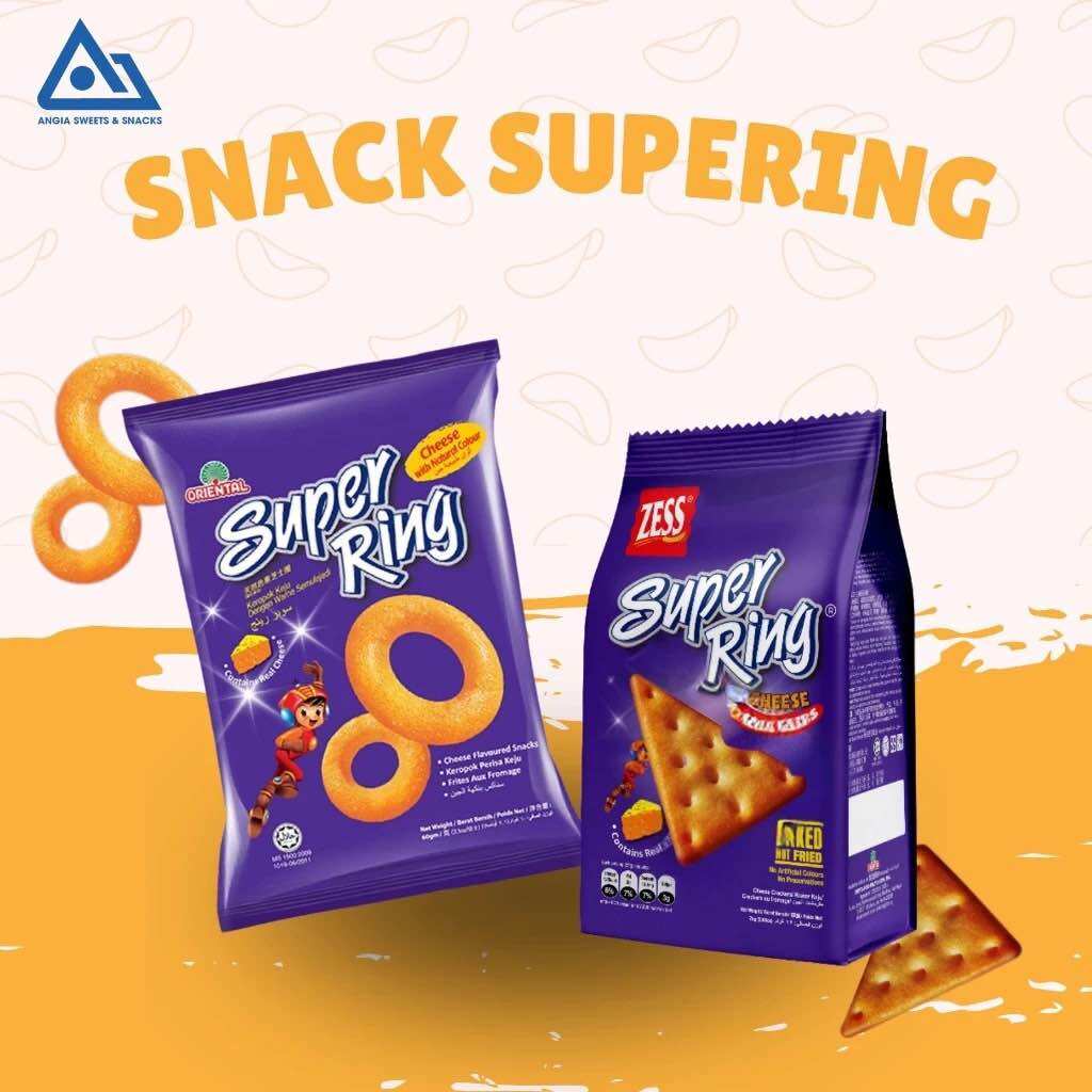 combo 3 bánh snack phô mai Super Ring nhập khẩu Malaysia - 60g