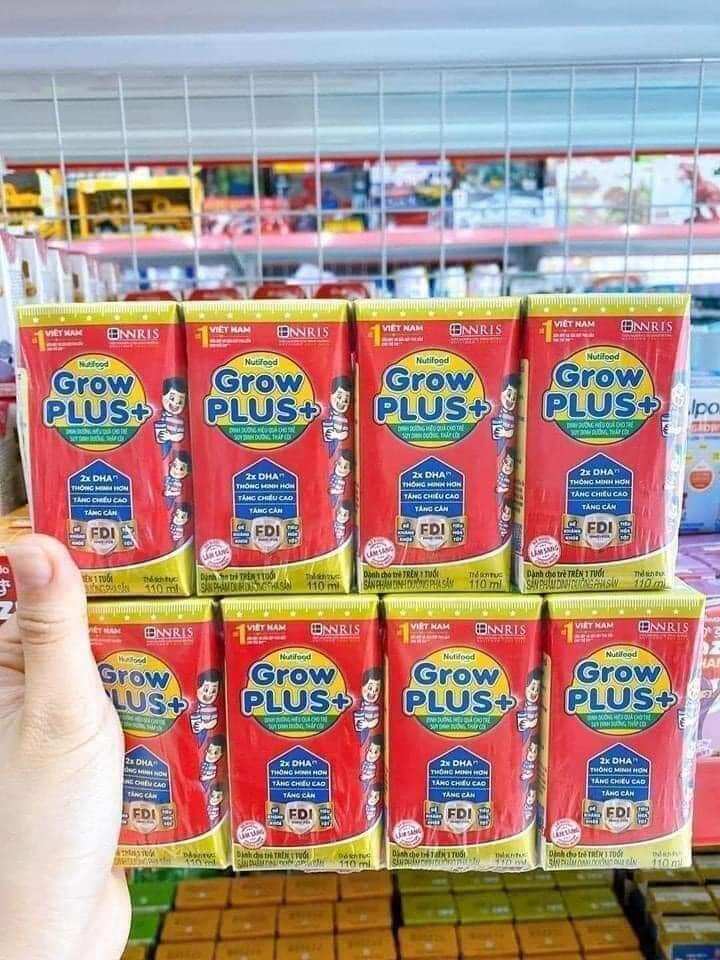 Sữa Grow plus+ đỏ hộp pha sẵn Nutifood (48 hộp *110ml)