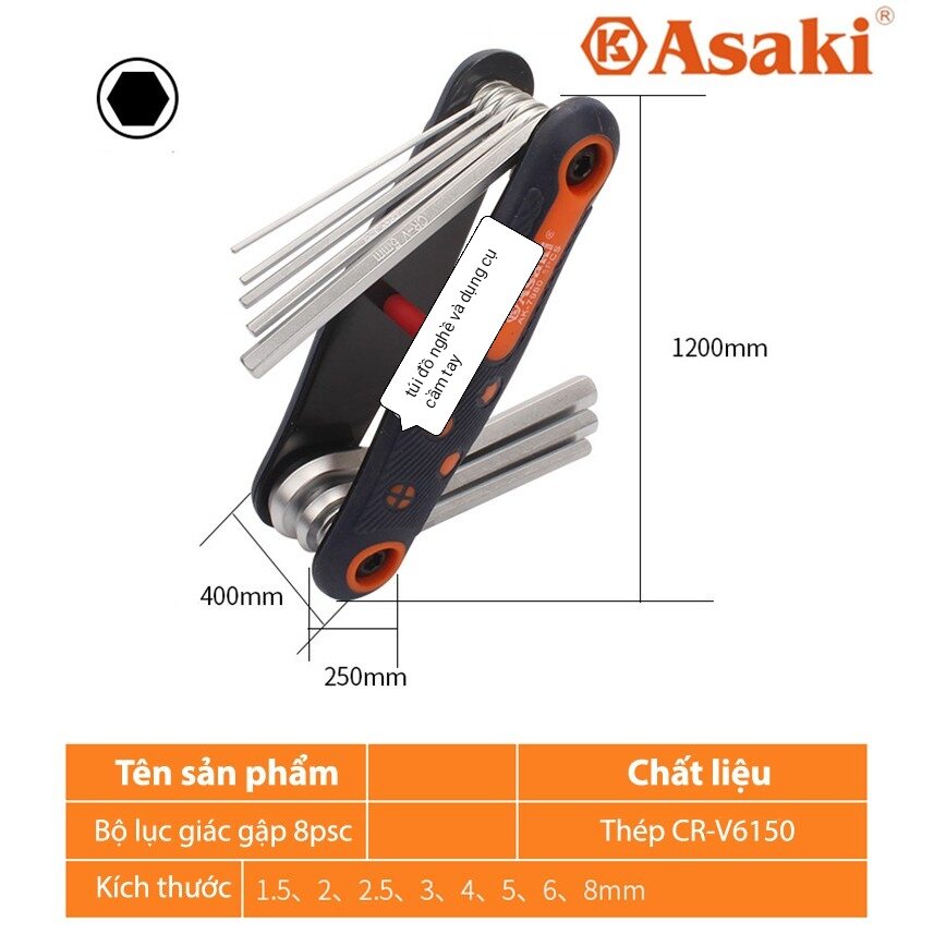 bộ lục giác gấp asaki