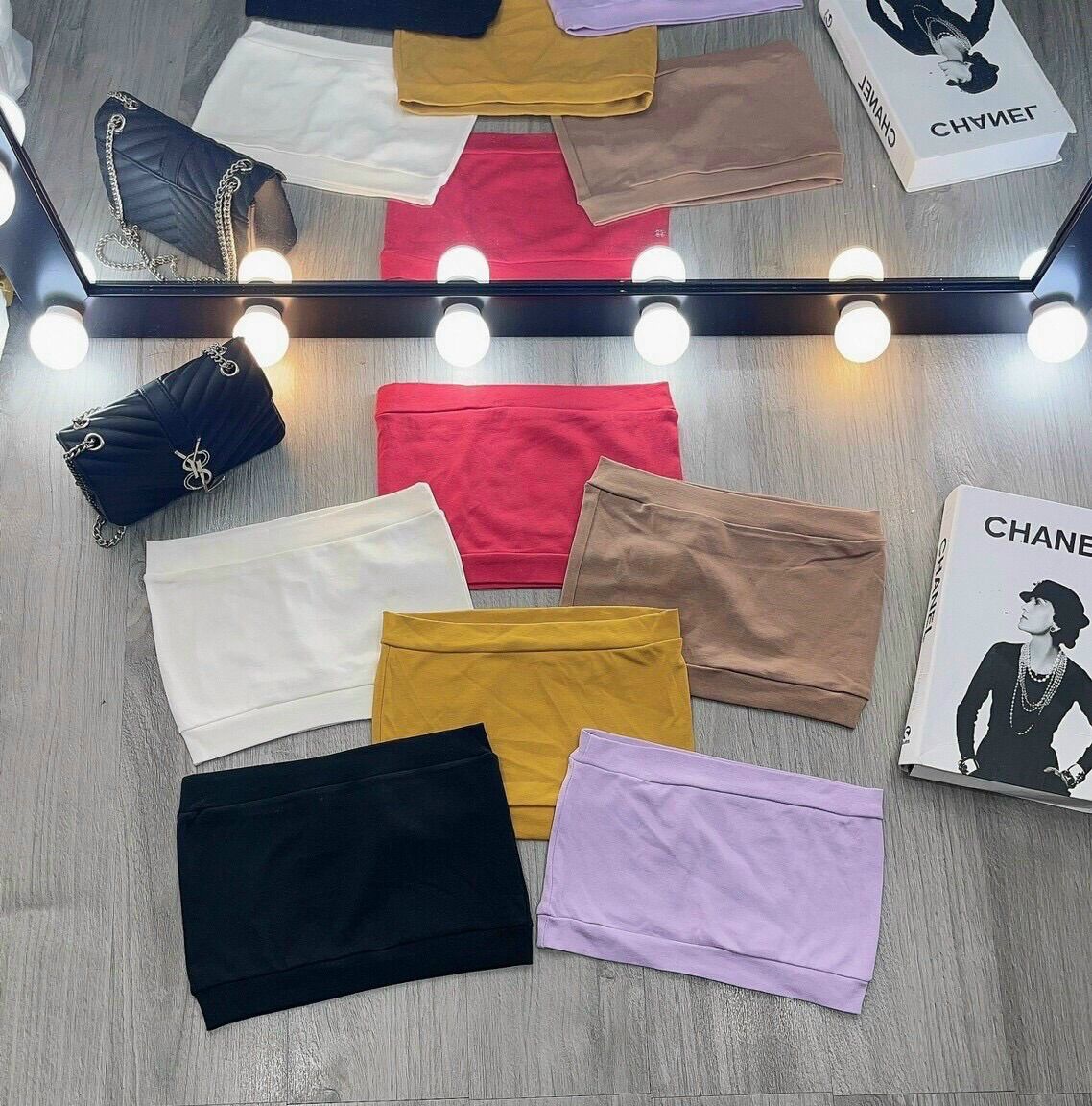 Áo ống croptop cúp ngực trơn thun porip sịn sò