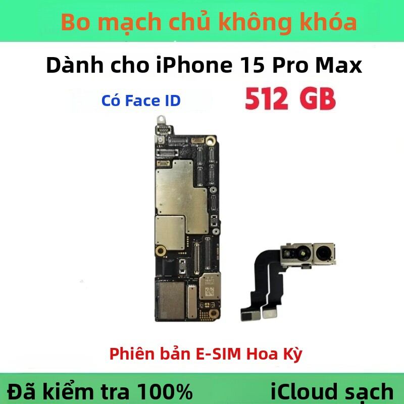 Mainboard iPhone 15 Pro Max Chính Hãng 100% Mở Khóa Có Face ID iCloud Sạch Chưa Sửa Đổi Thay Thế Cho