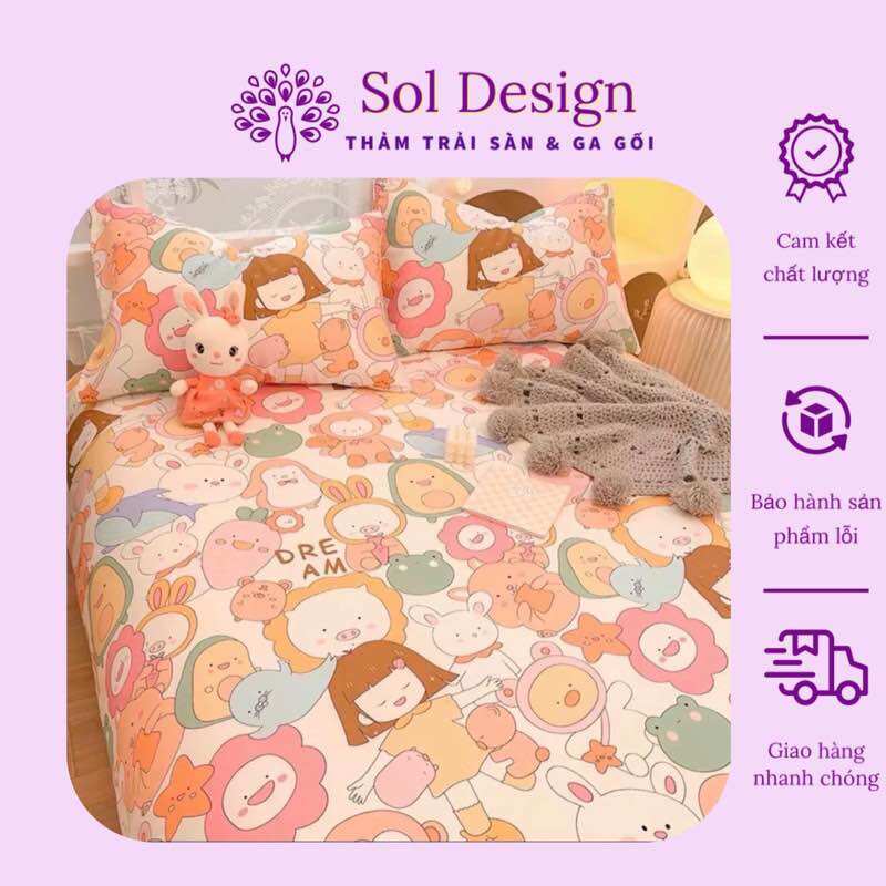 Ga gối cotton 100% thoáng mát, dễ giặt cho nệm 1m2, 1m4, 1m6, 1m8, 2m