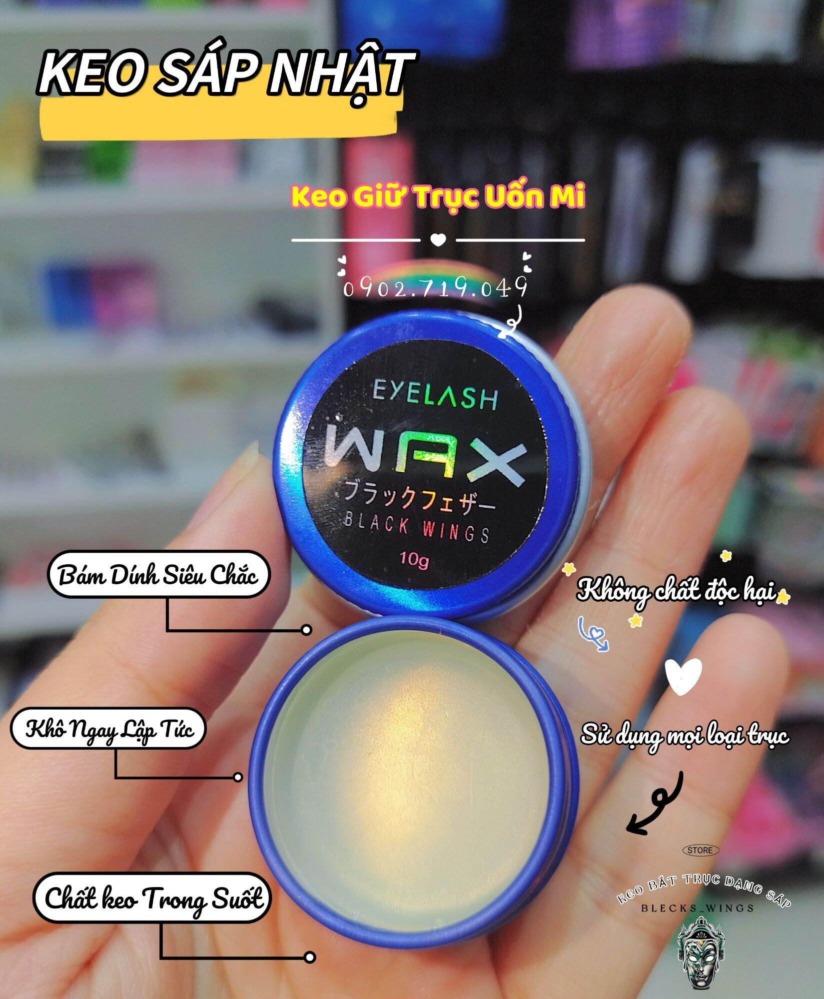 Keo sáp nhật uốn mi_keo bắt trục cao cấp glue balm_keo giữ trục uốn mi siêu bám_khô nhanh không cần đợi