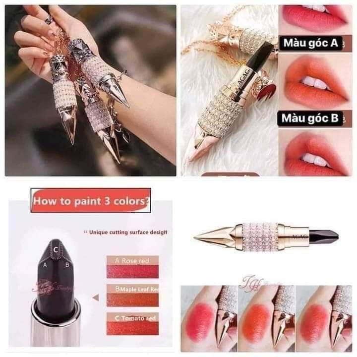 Son hiện đại với thiết kế 3in 1,3 góc cạnh 3 màu cực kỳ tiết kiệm cho bạn gái thỏa sức khám phá