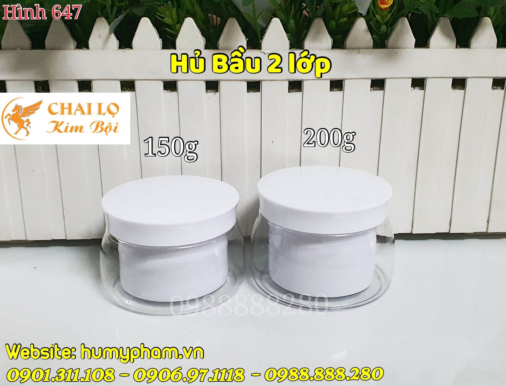 Hủ đựng kem body bầu 2 lớp 150g & 200g