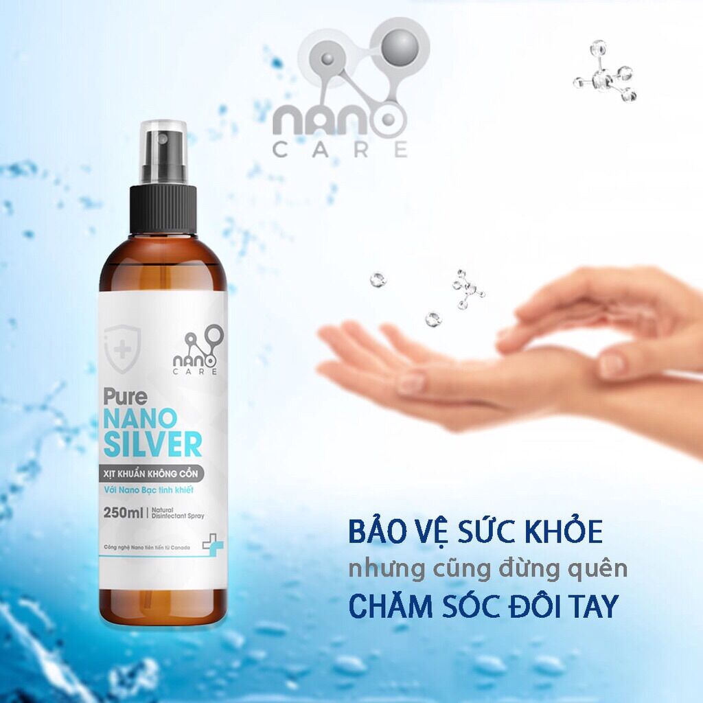 Xịt khuẩn không cồn nano bạc cao cấp.
