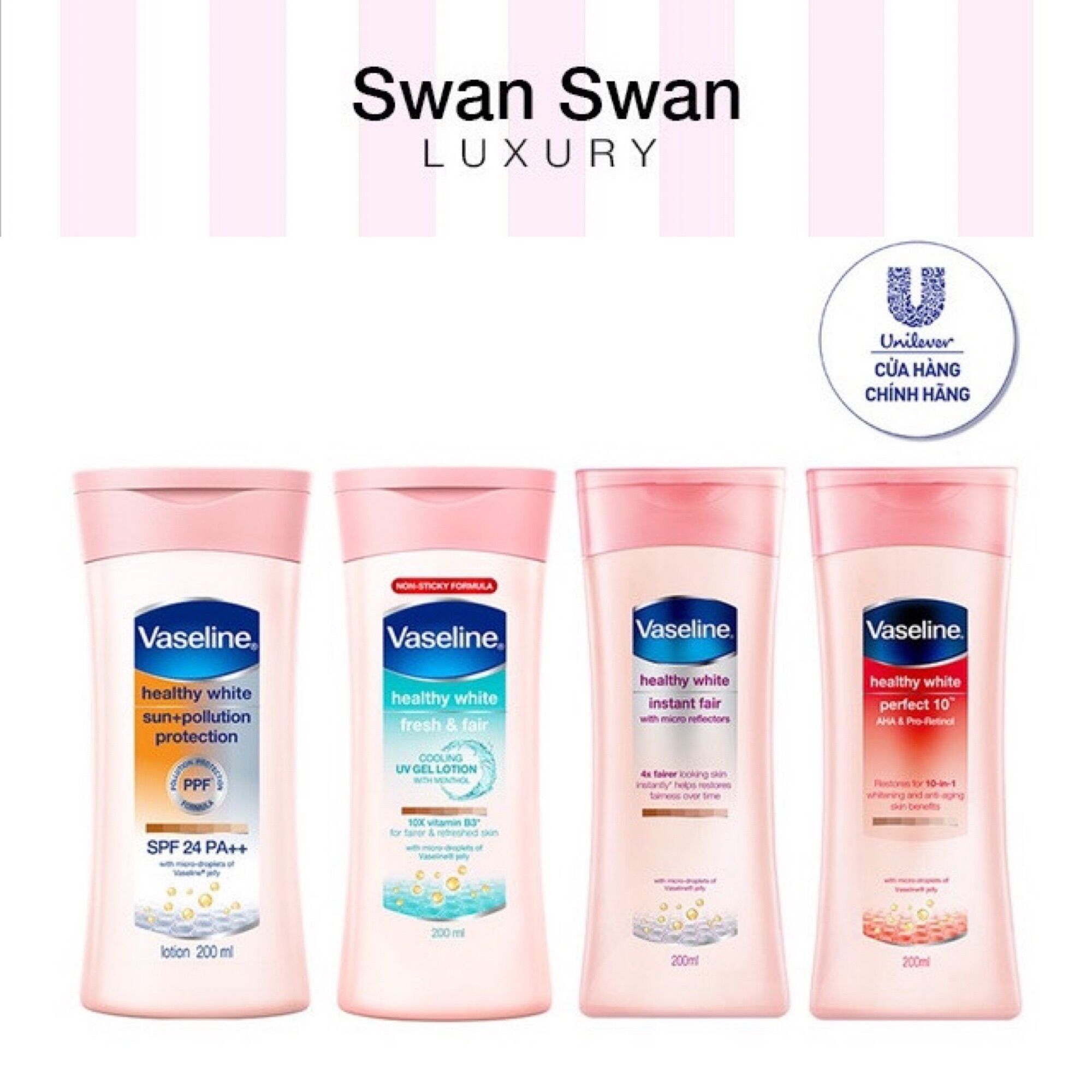 Sữa Dưỡng Thể Trắng Da Chống Nắng Vaseline 200ml