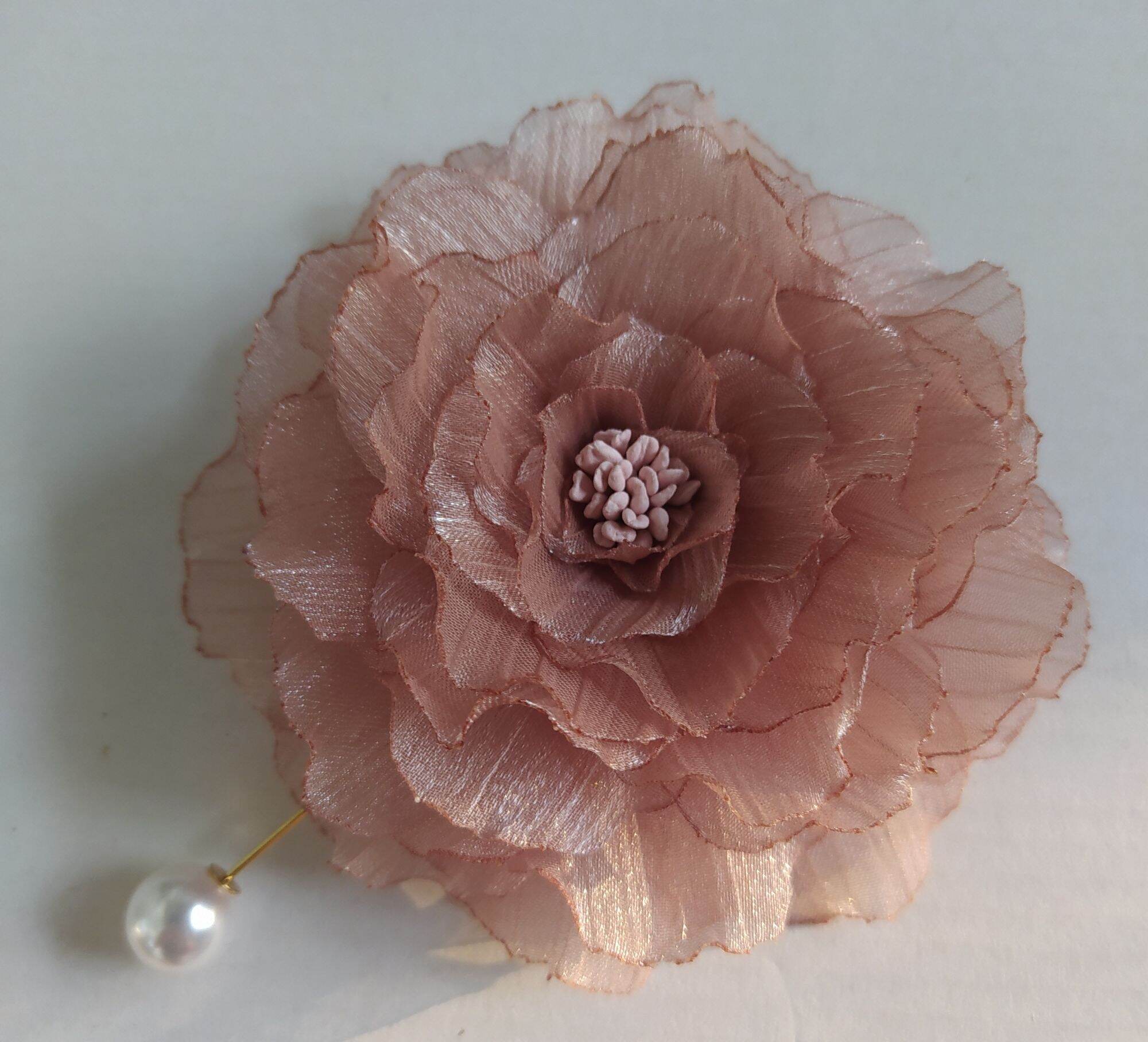 Hoa cài áo Canto handmade cài gim ngọc