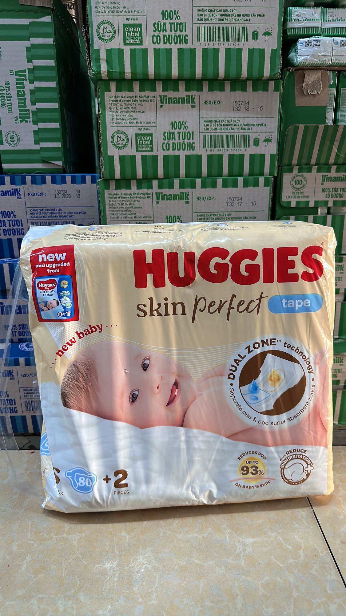 Tã dán Sơ Sinh Huggies S-80 (4-8kg)