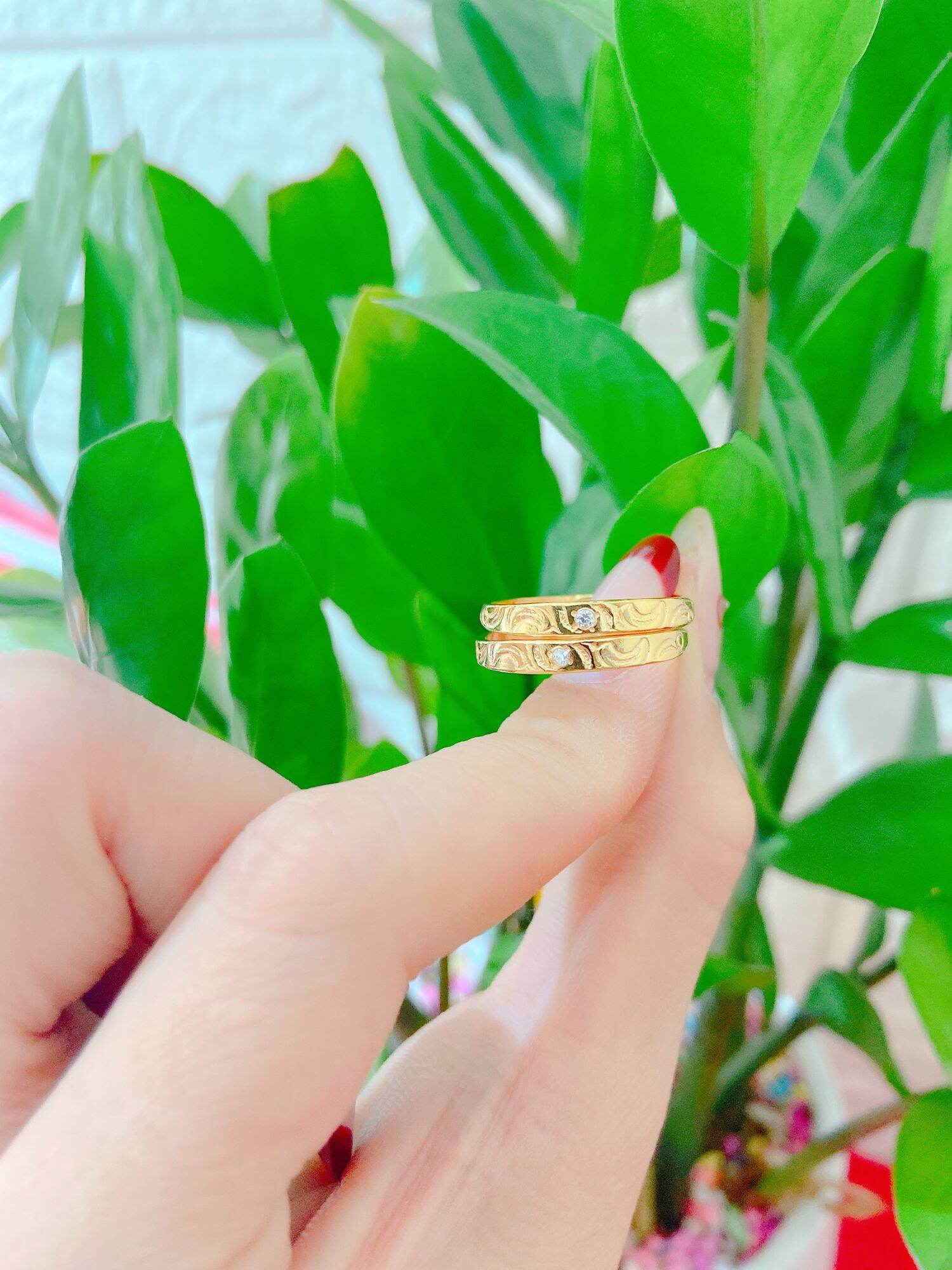 Nhẫn cưới vàng tây  non tuổi ( nhẫn cặp, nhẫn đôi ).
