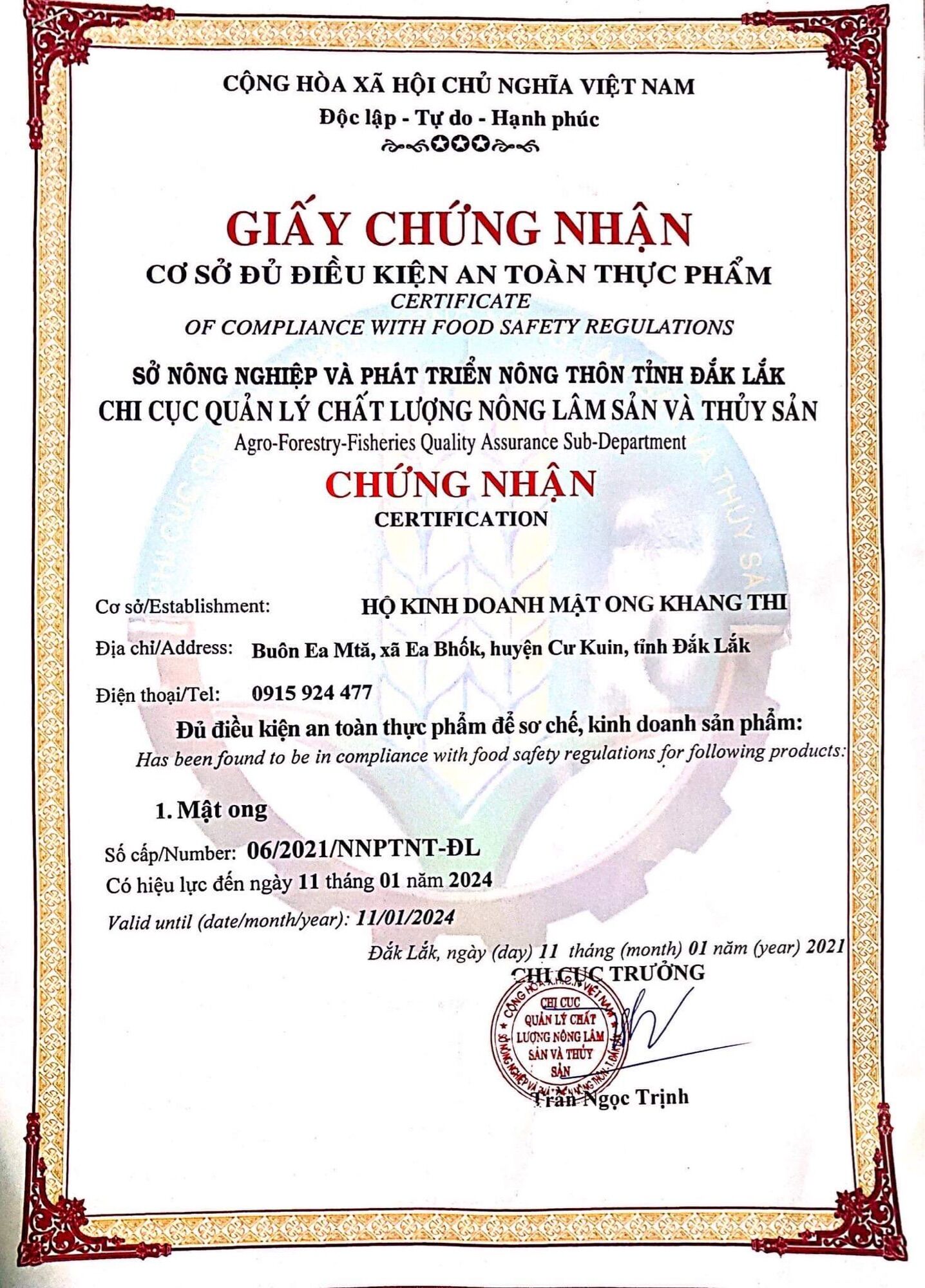 3 Lít mật ong hoa cà phê nguyên chất đaklak