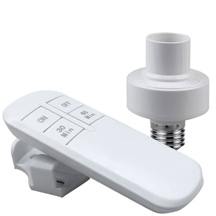 Điều khiển từ xa không dây hẹn giờ thông minh với phạm vi 15m e27 đui đèn tương thích 110v 220v bật/tắt thông minh bóng đèn ổ cắm đế