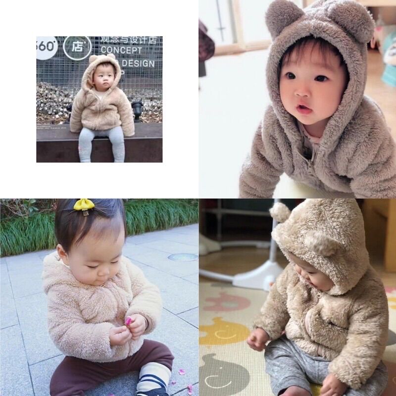 Áo Lông Cừu Cho Bé Mũ