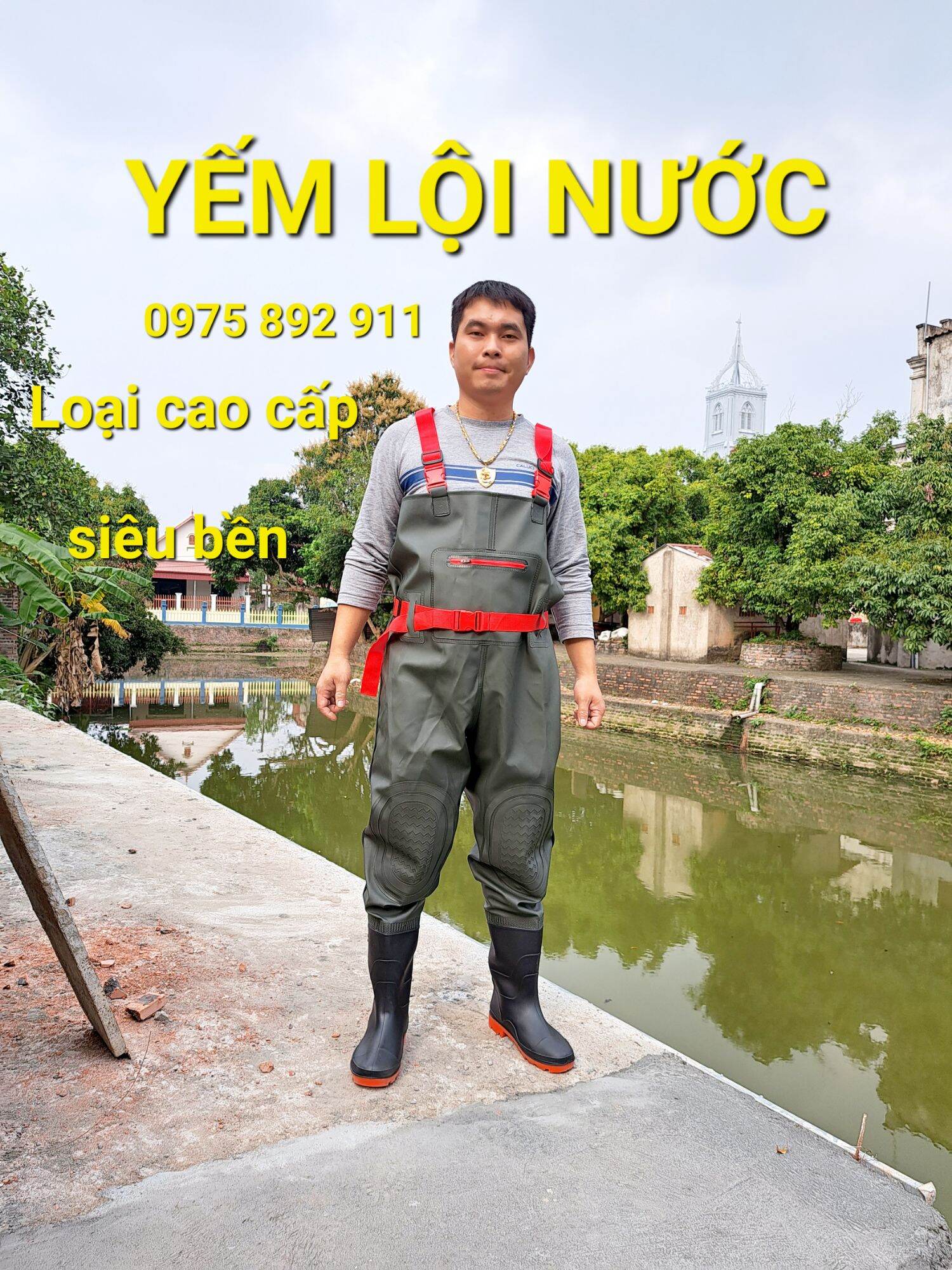 Yếm lội nước, quần yếm liền ủng lao động