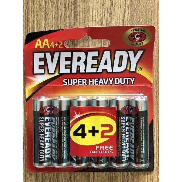 Pin 2A -3A Eveready super heavy duty vỉ 6 viên