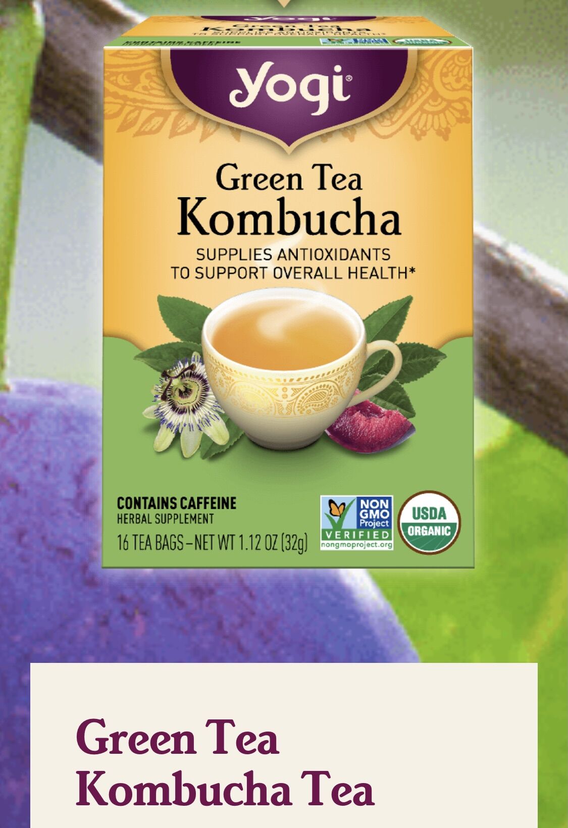 Trà xanh yogi hữu cơ hộp 16 gói