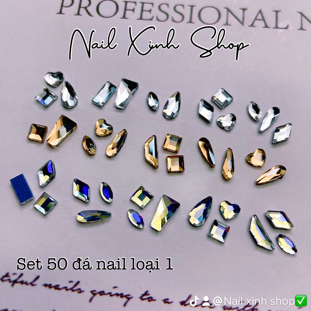 set 50 charm đá nail ( đá sáng loại 1 )