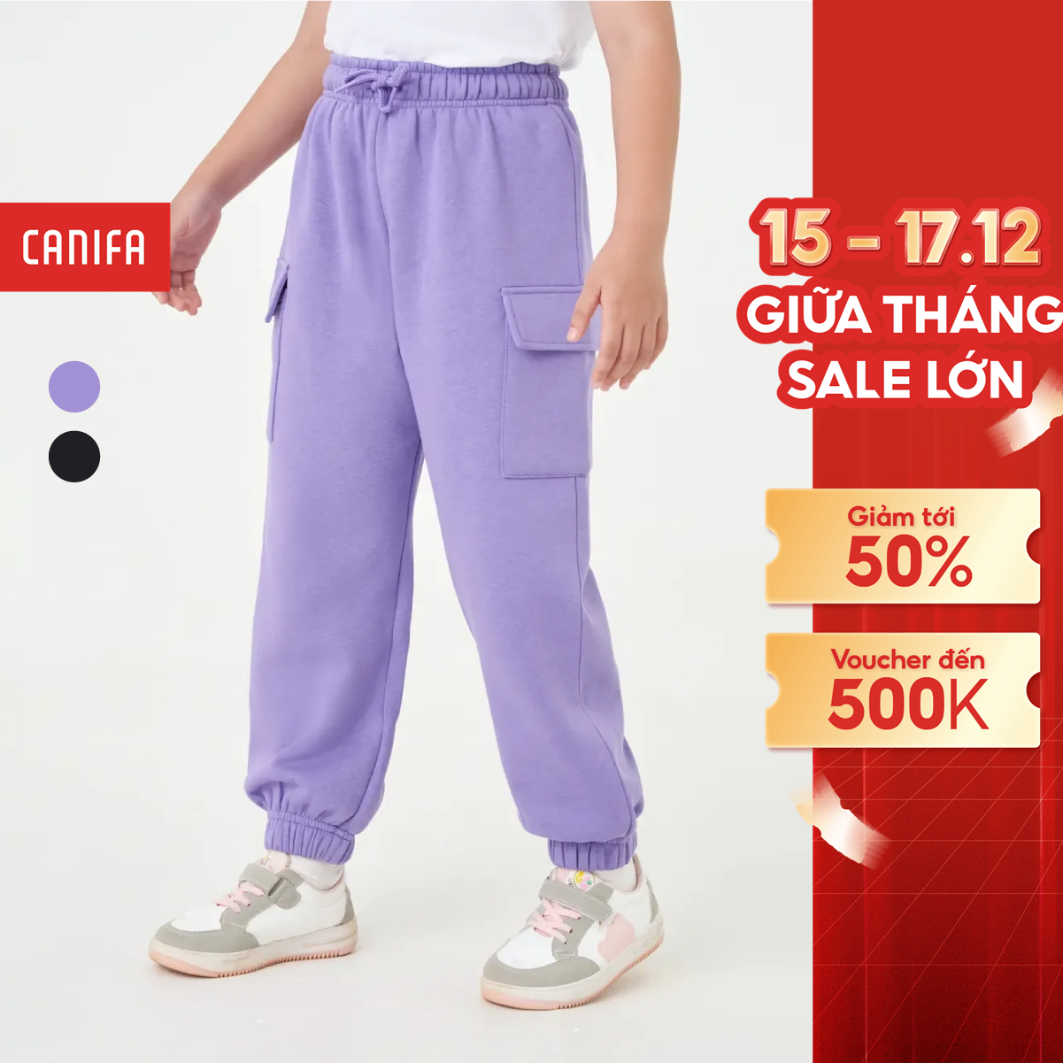 15-17.12 GIẢM TỚI 50% Quần nỉ bé gái CANIFA 1BP23W006