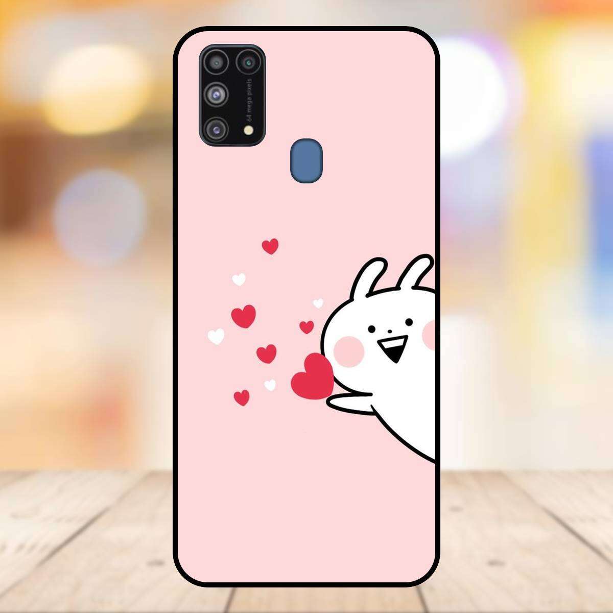 Ốp lưng điện thoại Samsung M31 viền đen Thỏ Usagyuuun Cute Dễ Thương