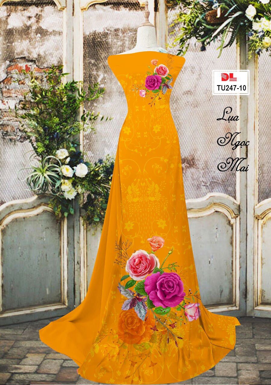 [HCM]vải áo dài hoa hồng
