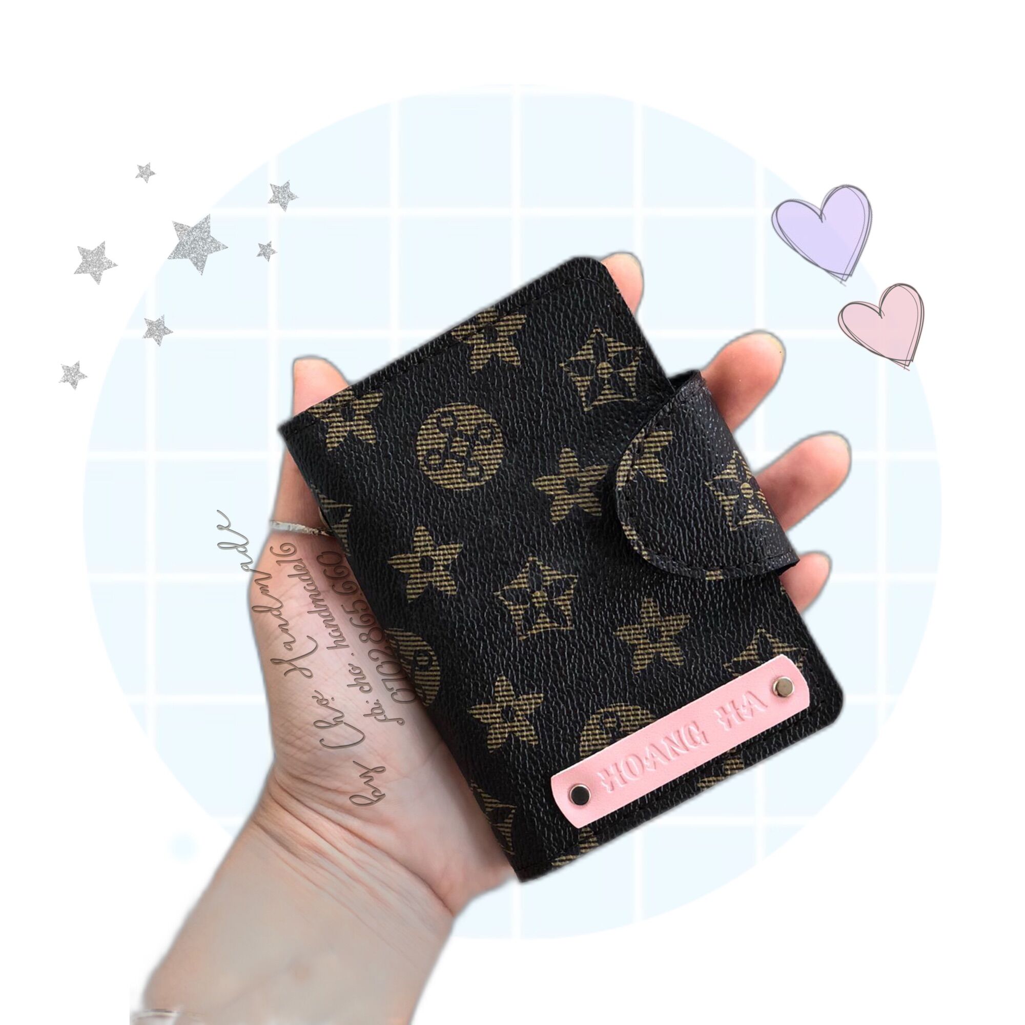 (Chat chốt tên) ví mini, ví đựng card, bóp để thẻ atm