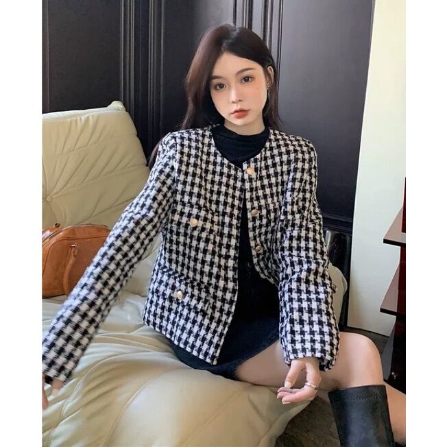 ÁO KHOÁC DẠ TWEED KẺ HAI MÀU MỚI