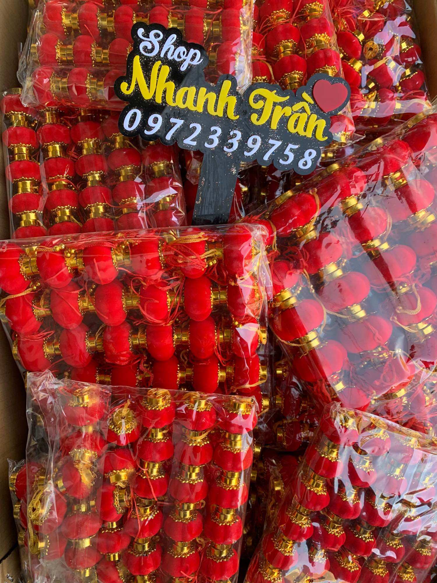 Quả cầu nhung (lồng đèn) trang trí tết