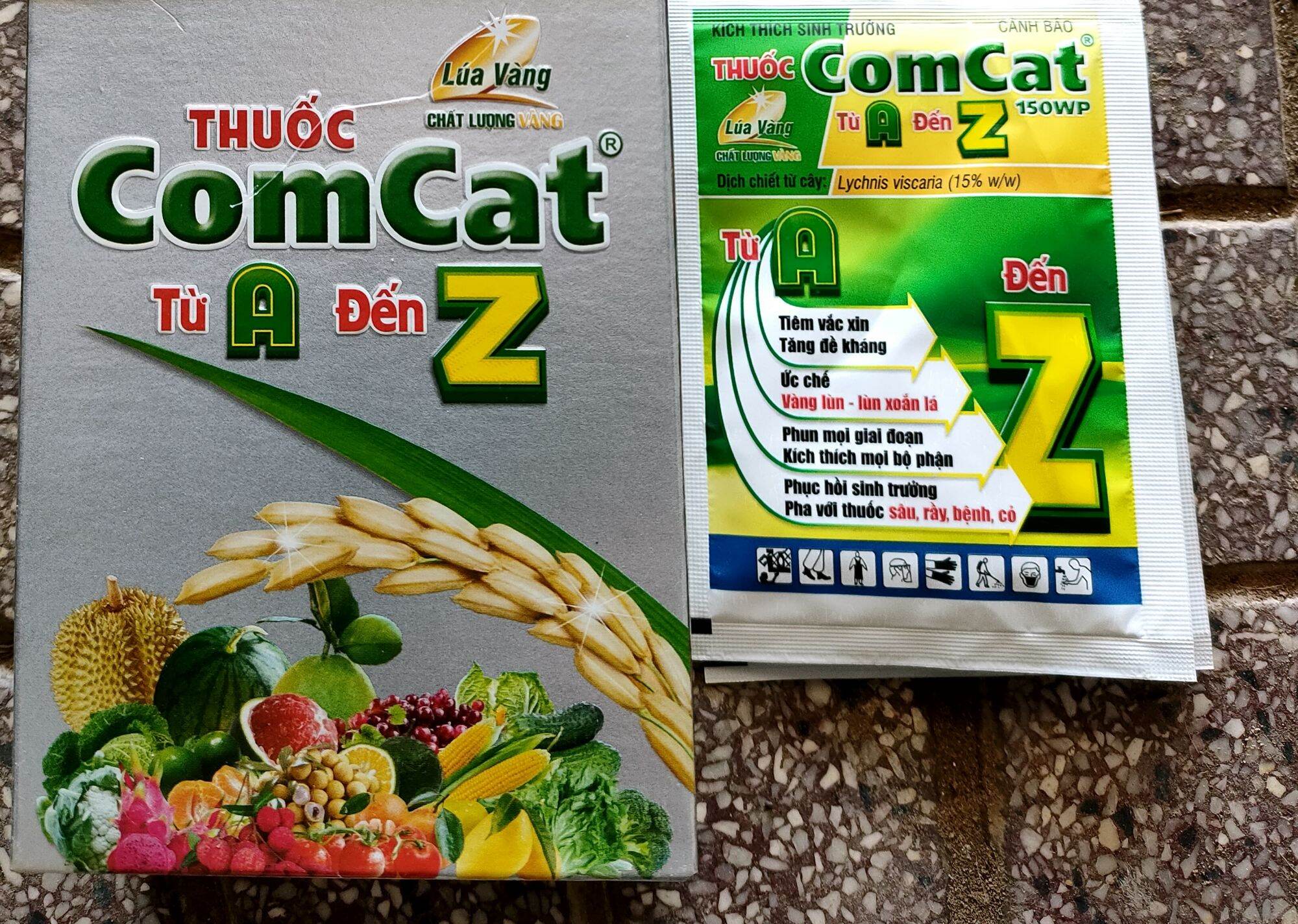 Combo 10 gói Lúa Vàng Comcat AZ 150WP gói 7,55gr