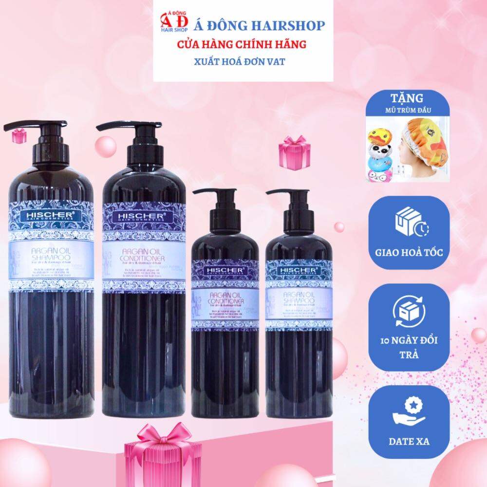 [Chính hãng] Bộ Dầu Gội xả Hischer Argan Oil Collagen siêu mượt cho tóc khô hư tổn
