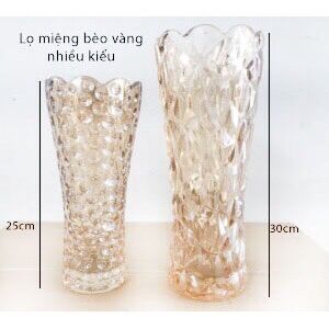 BÌNH HOA THUỶ TINH ÁNH VÀNG PHA LÊ RẤT ĐẸP