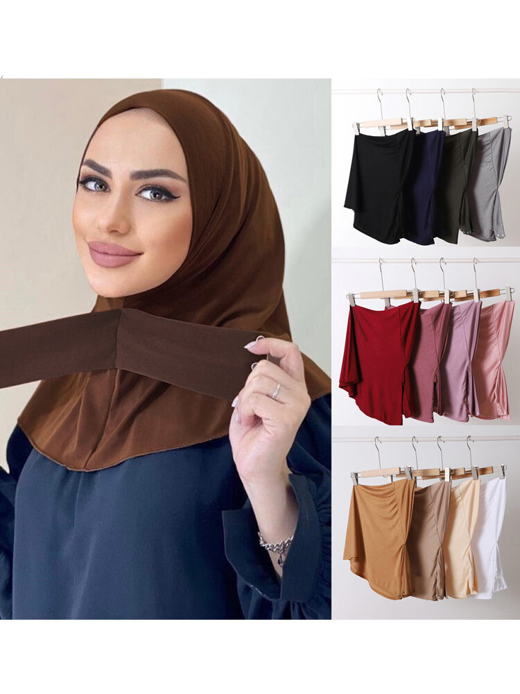 Cổ Điển Hồi Giáo Nữ Full Cover Đầu Bọc Chụp Dây Hijab Cổ Băng Đô Cài Tóc Turban Gọng Nắp Khăn Cho Người Lớn Trung Niên ModaL Vải