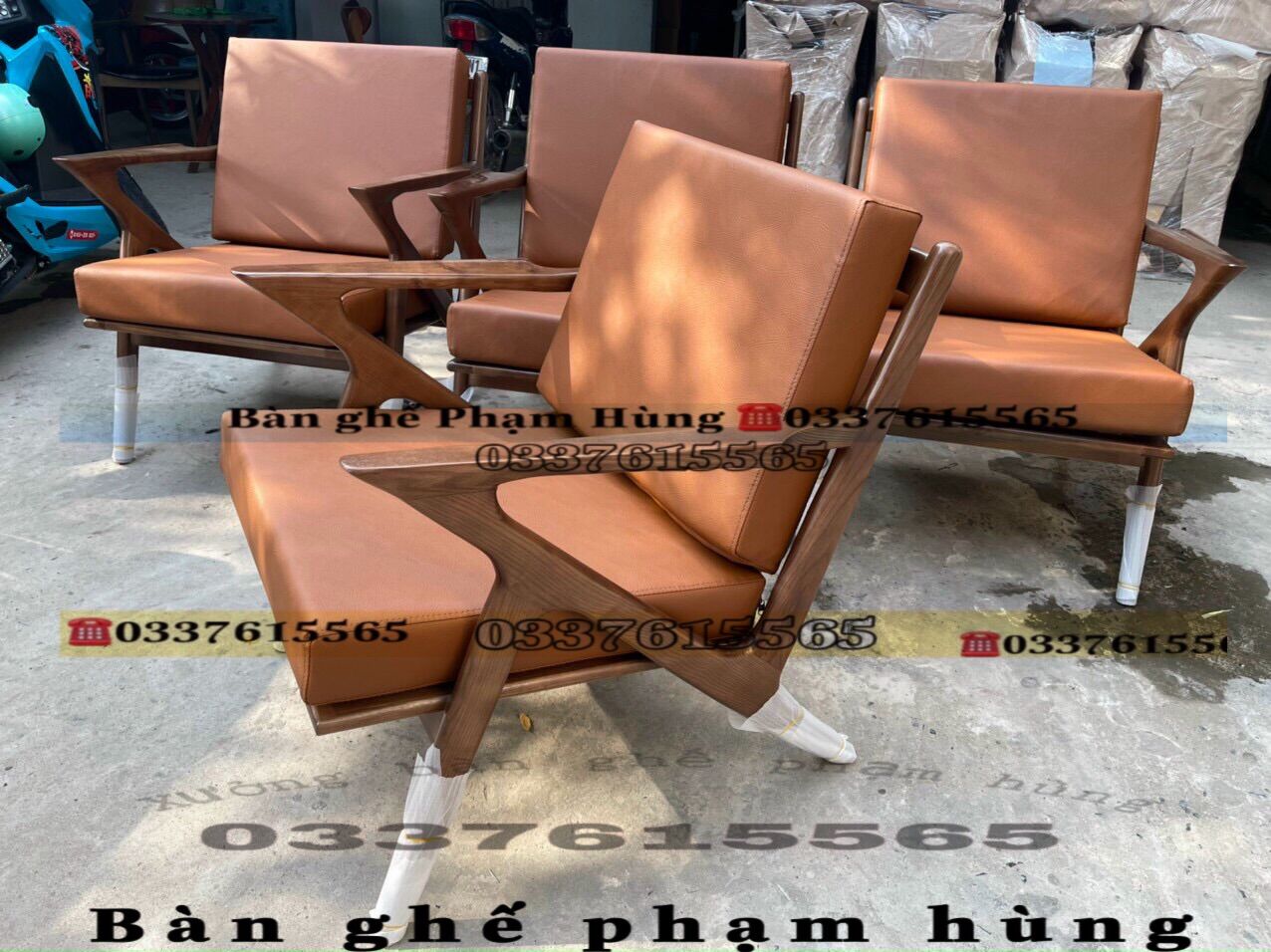Sofa đơn gỗ ash giá xưởng