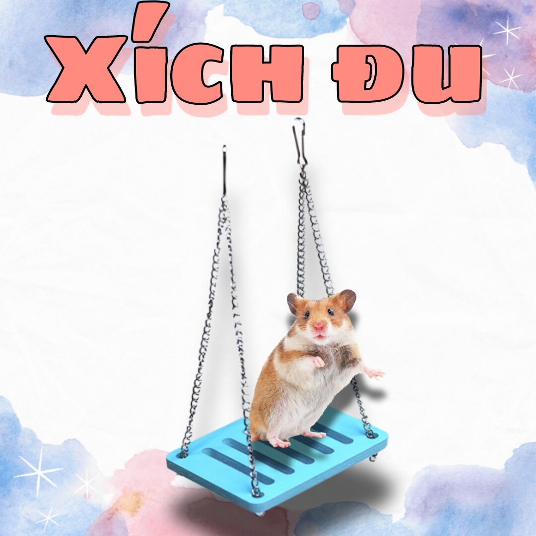 Xích đu có dây xích gắn lồng cho thú cưng - Hamster