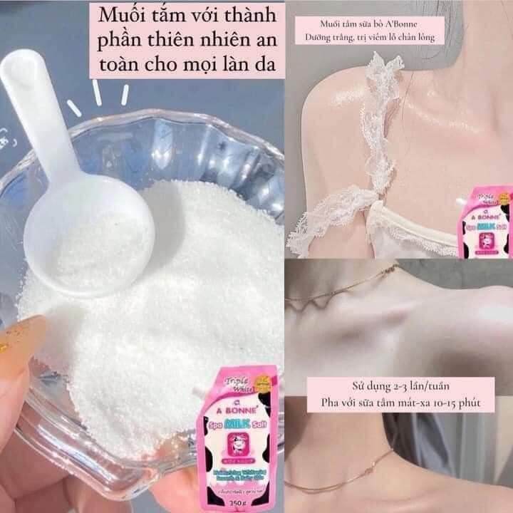 Muối tắm sữa bò hồng gói 350gr