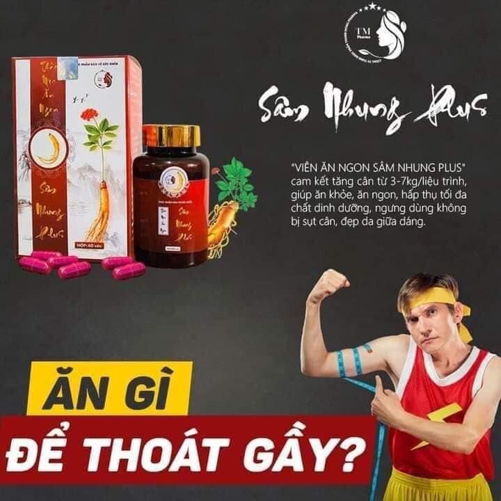2 hộp thảo mộc ăn ngon sâm nhung plus tăng cân hiệu quả