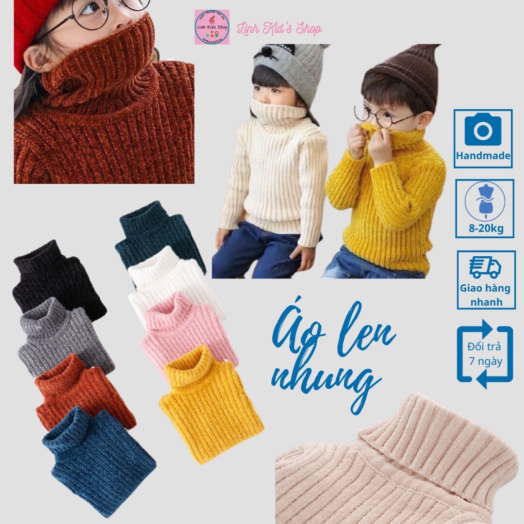 Áo len cao cổ chất nhung tuyết Quảng Châu cho bé 10-18kg