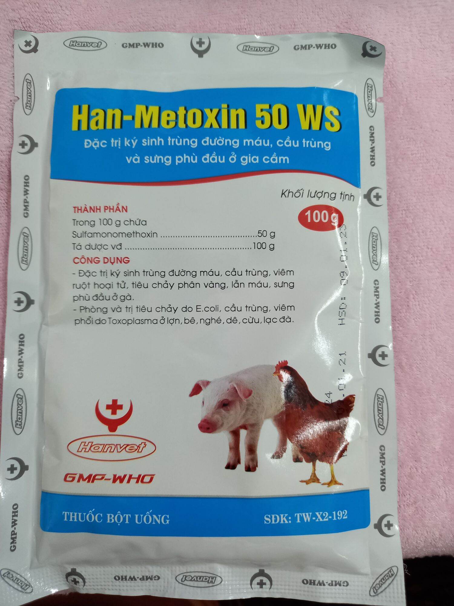Sulfamonomethoxin,Gói 100g,Chỉ Dùng Trong Thú Y