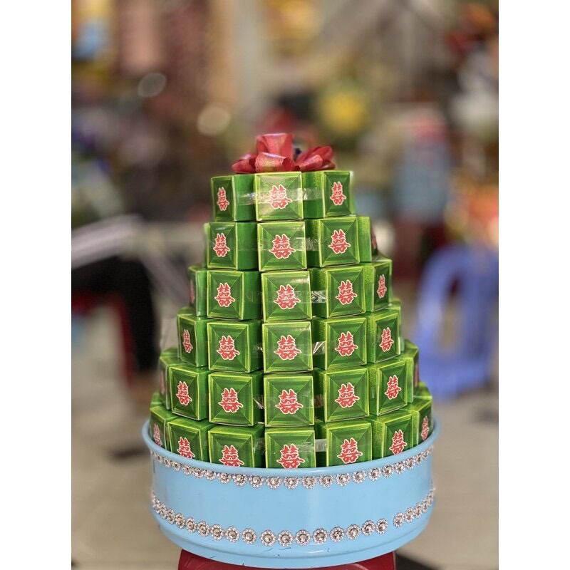 (Mẫu mới in hình cdcr) Combo 100c Hộp Phu Thê-Hộp đựng bánh phu thê trong ngày cưới